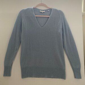 VInce Wool and Cashmere Lt Blue V Neck Sweater- XXS